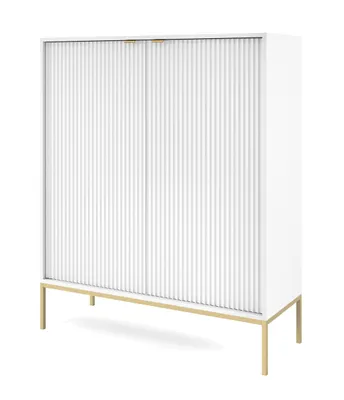 Produktbild von AX LIVING Modern Kommode Eternas K104 mit Lamellenfront 104 cm Weiß
