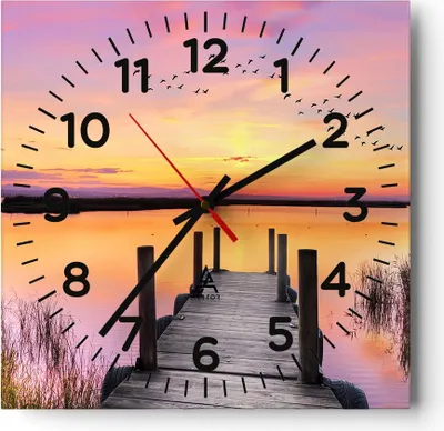 Produktbild von Wanduhr - Quadrat - Glasuhr - Fußgängerbrücke Sommer Menschen Liebe - 40x40cm - Schleichendes Uhrwerk - Lautlos - zum Aufhängen bereit - Dekoration Modern - Wanddekoration aus Glas - C4AC40x40-3056