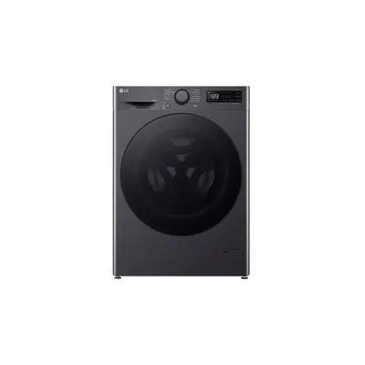A dark gray LG washing machine is shown against a white background.