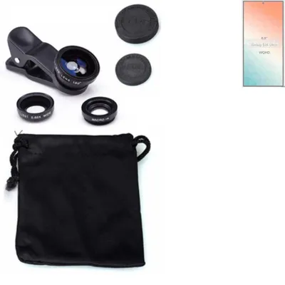 Produktbild von K-S-Trade Smartphone Kamera Linsen Set Kompatibel mit Samsung Galaxy S24 Ultra 3in1 Clip-On Kamera Adapter Macro Weitwinkel FishEye Fischauge Objektiv