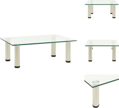 Image de vidaXL Table TV 40x35x17 cm Verre trempé transparent - Meuble TV