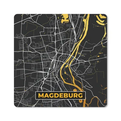 Produktbild von MuchoWow® Mauspad Mousepad Magdeburg - Stadtplan - Deutschland - Karte - Gold 20x20 cm - Mousepads - Maus Mat - Pad - Mausunterlage - Desk Mat - Bureauartikeln