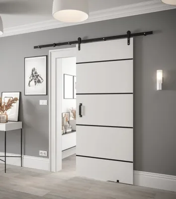 Obrázok produktu pre Posuvné dvere s kovaním LEONTINA 3 - 90 cm, biele