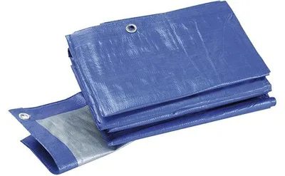 Produktbild von Schuller 46537 Gewebe Schutzplane mit Ösen, blau /grau, ca. 180gr. Größe 4 x 5 m