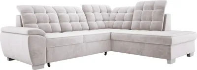 Produktbild von Ecksofa LOTTA In SALVADOR Stoff, Maße 258x212cm – Elegantes Design, Vielseitige Schlaffunktion Und Robuster Stauraum Für Ihr Wohnzimmer Anordnung auf der Rechten Seite Farbe: HELLGRAU