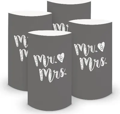Produktbild von itenga 6x Windlicht klein Mr. & Mrs. Brautpaar Hochzeit Trauung