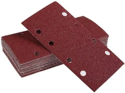Obrázek produktu pro Brusný papír pro elektrické stolní brusky, 93 x 185 mm, 8 otvorů, suchý zip, zrnitost 40–240