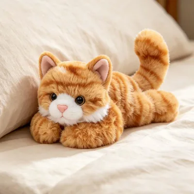 Produktbild von Plüschtier Katze, 18 cm groß, in Orange