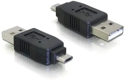 Produktbild von DeLOCK Adapter USB micro-B Stecker zu USB2.0 A-Stecker, USB micro-B, USB 2.0 A, Schwarz