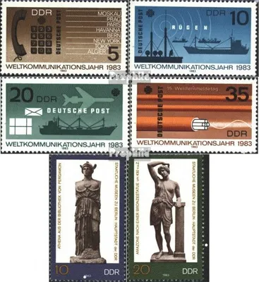 Produktbild von Briefmarken DDR 1983 Mi 2770-2773,2790-2791 (kompl.Ausg.) gestempelt Weltkommunikationsjahr