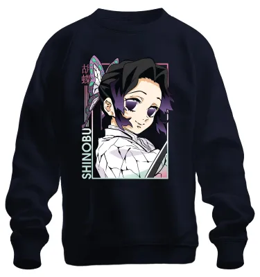 Produktbild von Shinobu Kocho Kimetsu no Yaiba Schmetterling lila Anime Sweatshirt Pullover, Navy, S