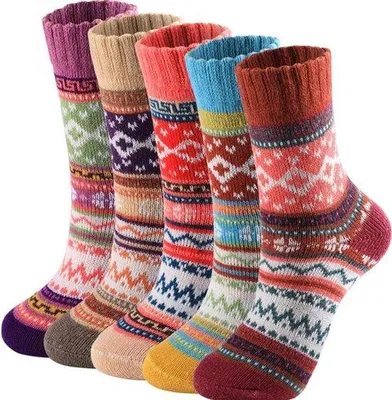 Produktbild von 5 Paar ethnische Socks,Damen Motivsocken,lustige Socken, Einheitsgröße - Classic Mix 35-42
