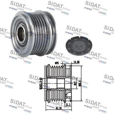 Produktbild von SIDAT Generatorfreilauf Riemenscheibe Lichtmaschine für VW Golf IV Schrägheck (1J1) Ø56mm