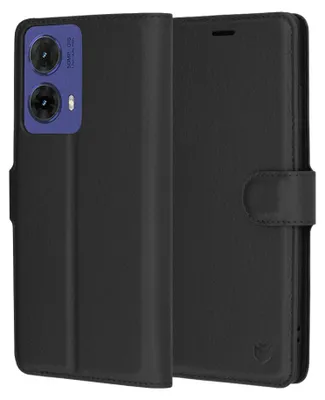 Produktbild von Techsuit Leder Folio Book Wallet Klapphülle für Motorola Moto G85 - Schwarz