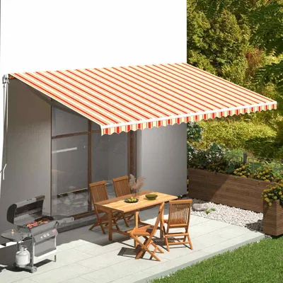 Obrázok produktu pre Maison Exclusive – Náhradná látka na markízu, žltá a oranžová, 6 x 3,5 m, polyester