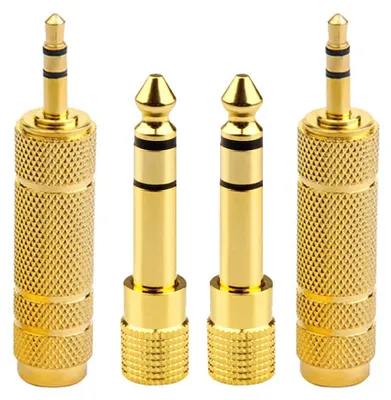 Immagine prodotto di Adattatore da jack stereo da 3,5 mm a 6,35 mm, confezione da 4 pezzi