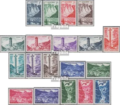Produktbild von Briefmarken Andorra - Französische Post 1955 Mi 142-160 (kompl.Ausg.) Jahrgang 1955 komplett postfrisch Landschaften