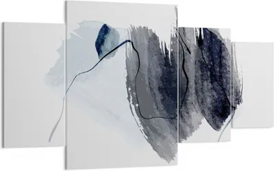 Produktbild von Bild auf Leinwand - Leinwandbild - 4 Teile - Blau Grau Aquarell - 160x90cm - Wand Bild - Wanddeko - Wandbilder - Leinwanddruck - Bilder - Wanddekoration - Leinwand bilder - Wandbild - DL160x90-4975