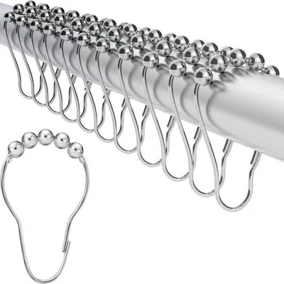 Produktbild von Rostfreie Duschvorhangringe aus Edelstahl mit Nickelüberzug für Badewanne