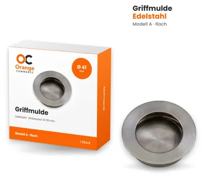 Produktbild von Edelstahl Griffmulde Muschelgriff Möbelgriff Griffmuschel Muschel Griff A