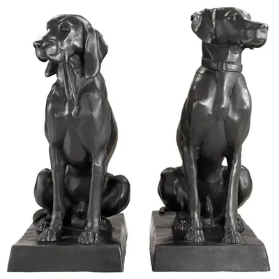 Obrázek produktu pro Casa Padrino bronzové figurky sada 2 psů 32 x 60 x v. 73 cm - limitovaná edice