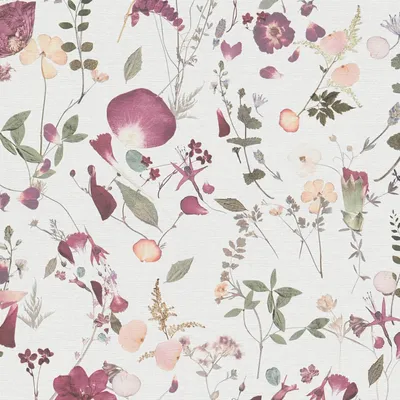 Produktbild von Profhome 397461-GU Blumen Tapete Floral matt weiß violett rosa grün 5,33 m2