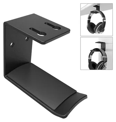 Produktbild von Kopfhörerhalterung Mit Haken Ein Stück, Untertischmontage Für Kopfhörer, Platzsparende Lifestyle-Halterung Für Gaming Und TV Kopfhörer