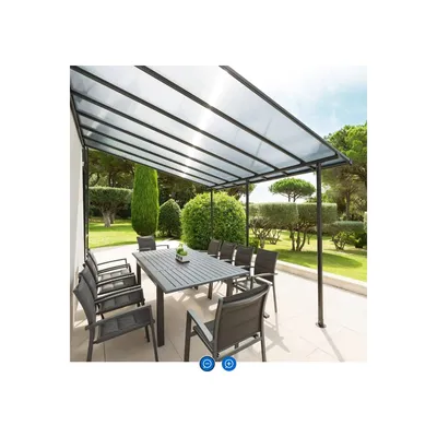 Produktbild von Anbaupergola Belize Graphit - 3 × 3 m - Hespéride