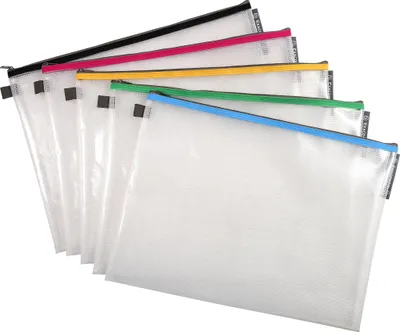 Produktbild von Exacompta 10x Tasche EVA + Reißverschluss, flexibel PP, DIN A3, sortiert, 34160E