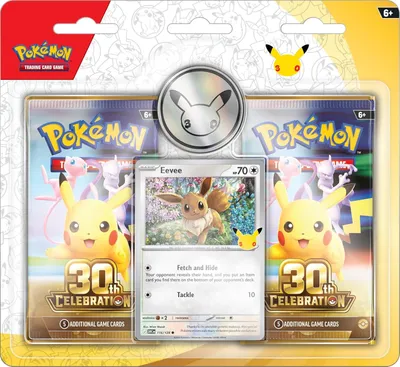 Productafbeelding van Pokemon TCG 30e Verjaardag Eevee Blister - 2 Boosters + Promo - Engels