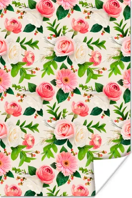 Produktbild von MuchoWow® Poster Blumen - Rosen - Rosa 40x60 cm - Plakate für die Wand - Poster Babyzimmer