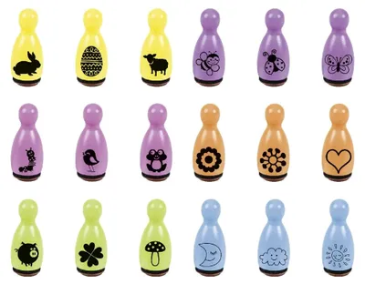 Produktbild von Stempel-Figuren, sortiert Motivgröße: ca. Ø 1, 2 cm