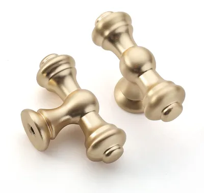 Produktbild von 10 Möbelknöpfe aus gebürstetem Messing, Schrankknöpfe, Schubladenknöpfe, Türknöpfe, Kommodenknöpfe UK0017