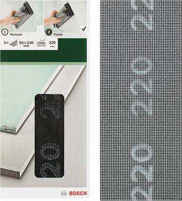 Produktbild von Bosch Schleifgitter für Gipskartonplatten, 5 Stück, 93 x 230 mm, Körnung 220
