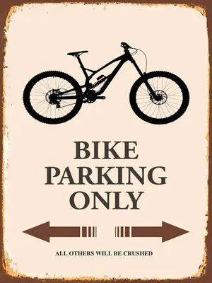 Produktbild von vianmo Holzschild 40x30 cm Bike parking only