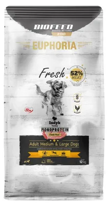 Produktbild von BIOFEED Euphoria Fresh Adult Medium & Large Monoprotein Turkey - trockenfutter für Hunde - 12kg