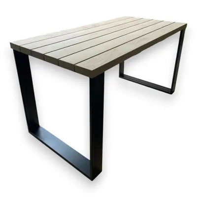 Produktbild von Schreibtisch 120x70x75cm, Wohnzimmertisch, Multi Massiv Eiche Dielentisch mit U-Beine Stahlbeine, Esstisch, Firmentisch