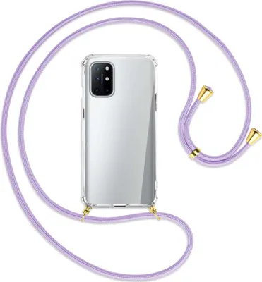 Produktbild von Handykette Backcover-Schutzhülle mit Band (Metall goldfarben) für OnePlus 8T - violett