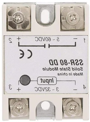 Image de Relais à semi-conducteurs industriel 80 A, 3-32 V CC vers 5-60 V CC avec SSR-80DD