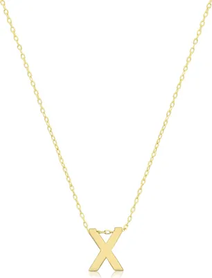 Produktbild von Stylische 9 Karat (375) Gold Buchstaben / Initiale Damen - Anhänger mit Kette - 42cm; TRS35951LTX
