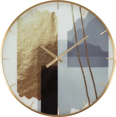 Image de Horloge murale Mauro Ferretti, motif en verre multicolore, 60 x 5 cm