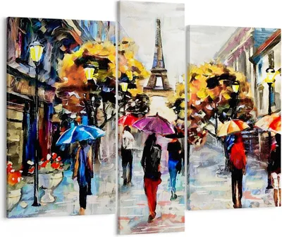 Produktbild von Bild auf Leinwand - Leinwandbild - Paris Stadt Zuhause - 95x80cm - Wand Bild - Wanddeko - Wandbilder - Leinwanddruck - Bilder - Kunstdruck - Wanddekoration - Leinwand bilder - Wandkunst - CB95x80-3941
