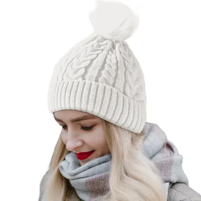 Produktbild von Strickmütze Beanie Damen Warm, Mütze Damen Herbst Winter Federnd, Mit Fleece Gefüttert, Wollmütze Damen Geeignet für Schule, Arbeit, Skifahren