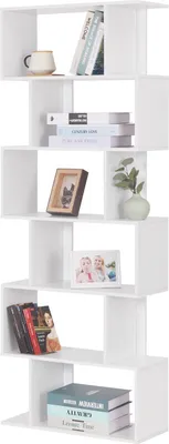 Produktbild von Woltu Bücherregal 6 Fächer, Holzwerkstoff, 60x160x23,5 cm(BxHxT), Weiß