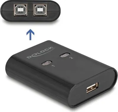 Produktbild von Delock USB 2.0 Switch für 2 PC an 1 Gerät (11503)
