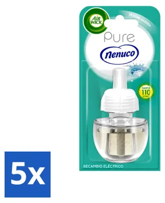 Imagen del producto de 5 unidades de recambios para ambientador eléctrico Air Wick, aroma Pure Nenuco, 19 ml - Paquete económico