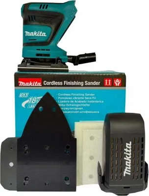 Produktbild von Makita DBO480Z, Exzenterschleifer, Klemme/Klettverschlus, Schwarz, Blau, 11000 OPM, 14000 OPM, 75 dB