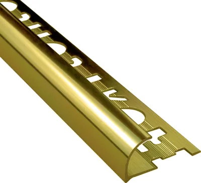 Produktbild von Alu Viertelkreis Profil Fliesenschiene eloxiert gold 2,7m 12mm poliert
