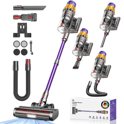 Produktbild von 85000Pa Akku Hand Stielstaubsauger 750W/80mins handstaubsauge,Ultraleiser Staubsauger Kabellos SmartDisplay Leichter Antiverwicklung,Akku Staubsauger