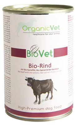 Productafbeelding van OrganicVet Kattenvoer, natvoer, BioVet, biologisch rundvlees en biologische aardappel, 6-pack (6 x 200 gram)
